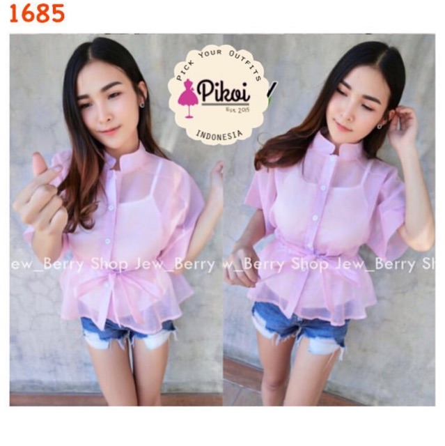 Blouse bangkok ready stock / seragam bridesmaid lucu / blouse tile lucu / blouse korean style /1685