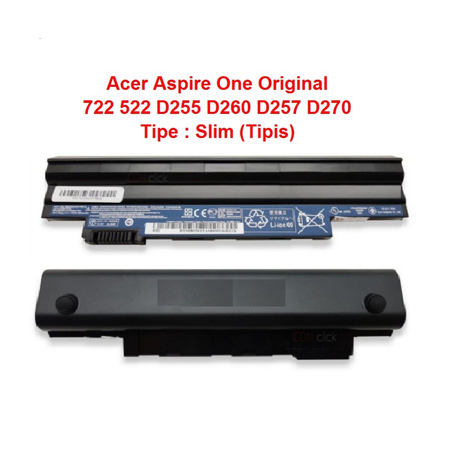 BATERAI ACER ASPIRE ONE D255 D260 D265 D270 D275 522 722 KODE AL10B31 ORIGINAL GARANSI