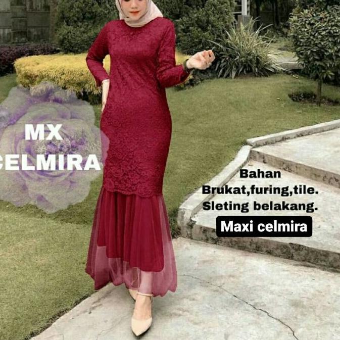 ✪ MX CELMIRA BRUKAT REALPICT / PREMIUM GLITER / MAXI BRUKAT DUYUNG/GAMIS PESTA/ MAXI DUYUNG/MX PREMI
