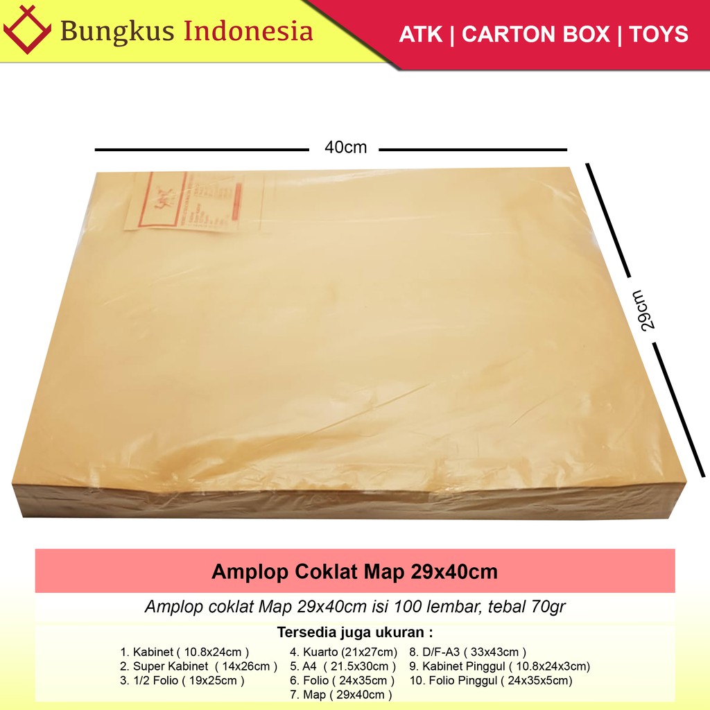 Amplop Coklat Map 29x40cm Shopee Indonesia