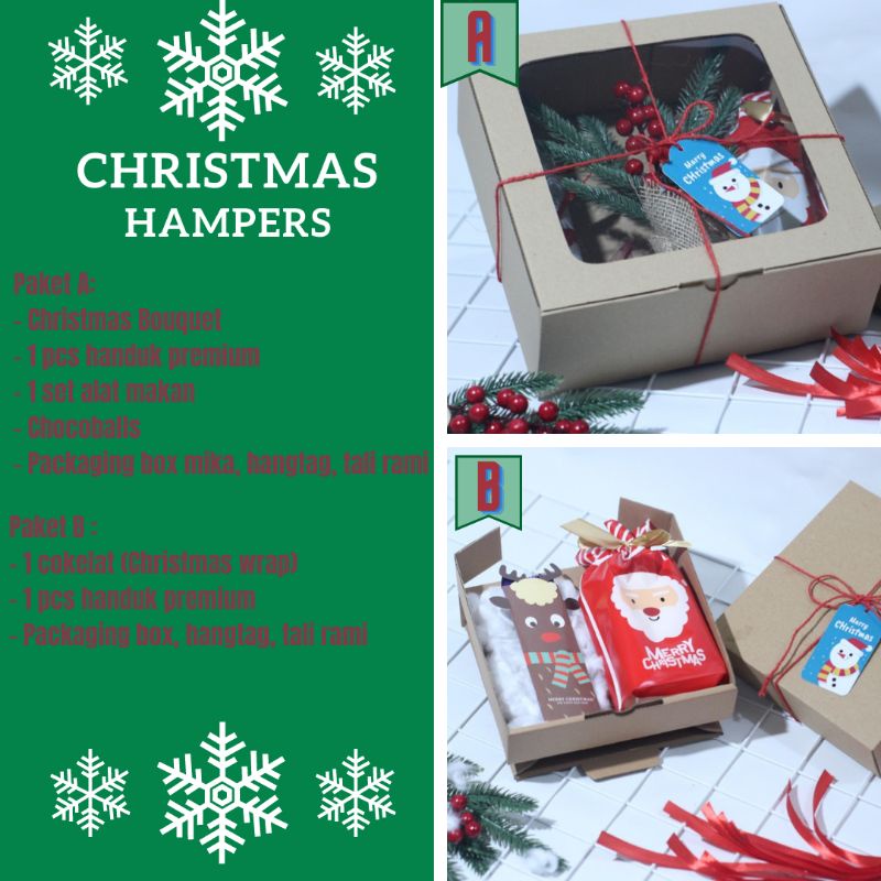 

Christmas hampers kado natal souvenir tukar kado gift box simple parcel parsel paket hadiah