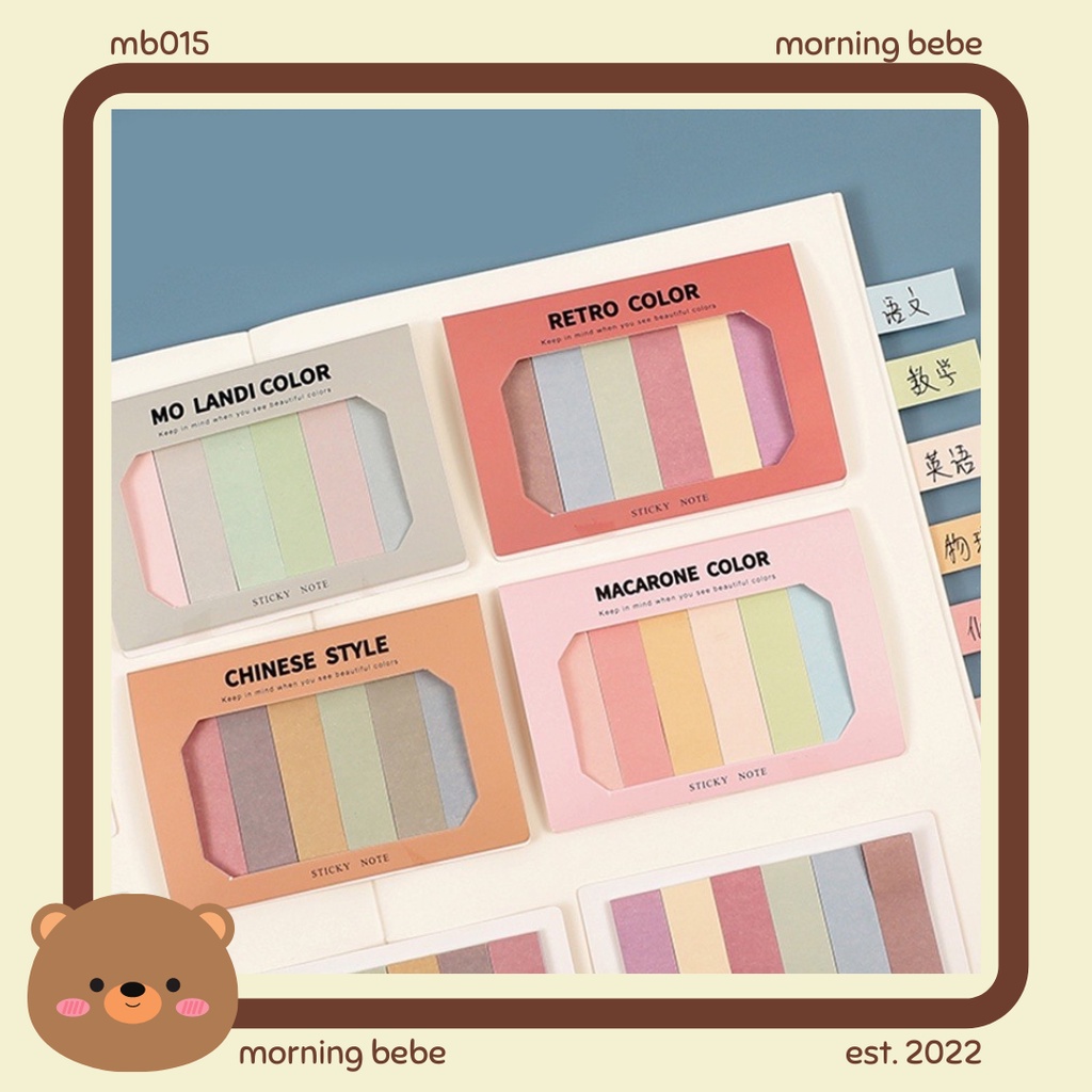 

MB015 MINI STICKY NOTES WARNA PASTEL / MEMO TEMPEL MINI KECIL MORANDI / MEMO TEMPEL KANTOR / POST IT IMPORT / POST IT WARNA PASTEL