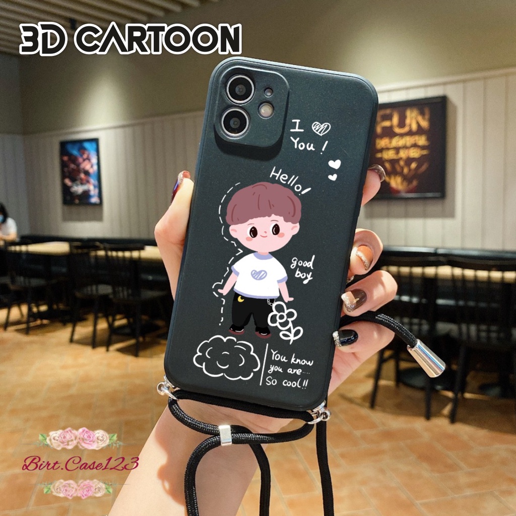 SOFTCASE SILIKON SLINGCASE TALI LANYARD STRAP PHONE MACARON PELINDUNG KAMERA 3D CARTOON  OPPO VIVO SAMSUNG XIAOMI REDMI REALME IPHONE ALL TYPE BC6325