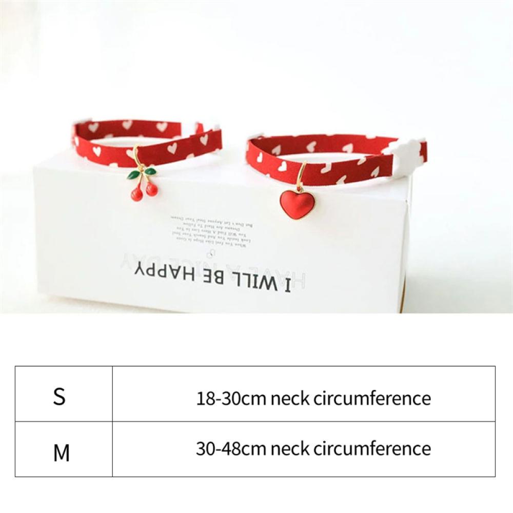 Timekey Kalung Collar Adjustable Motif Hatimalaikatbunga Cherry Untuk Anjingkucing C1T1