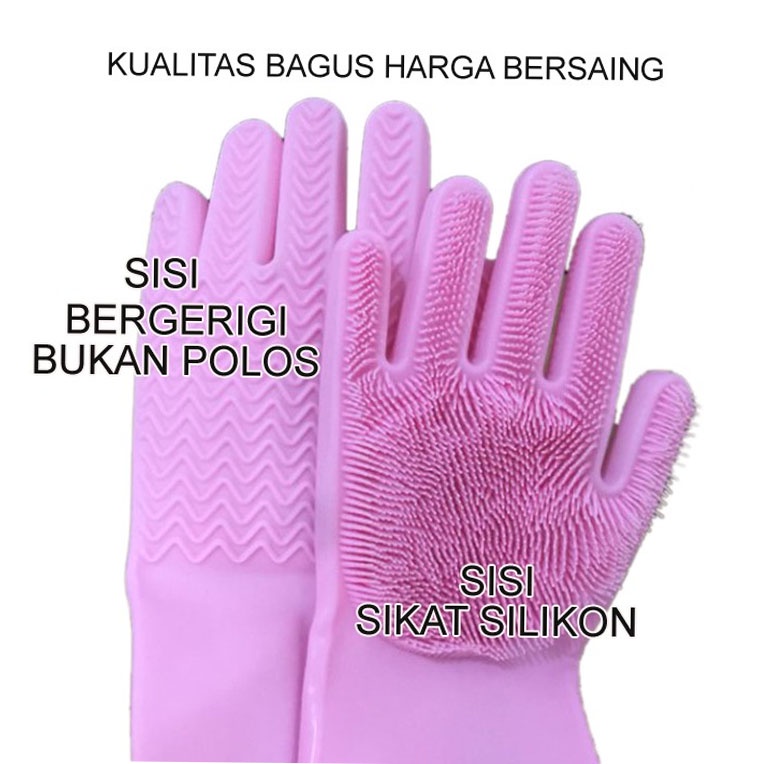 Sarung tangan cuci piring pembersih tahan panas reusable silicone dishwashing gloves