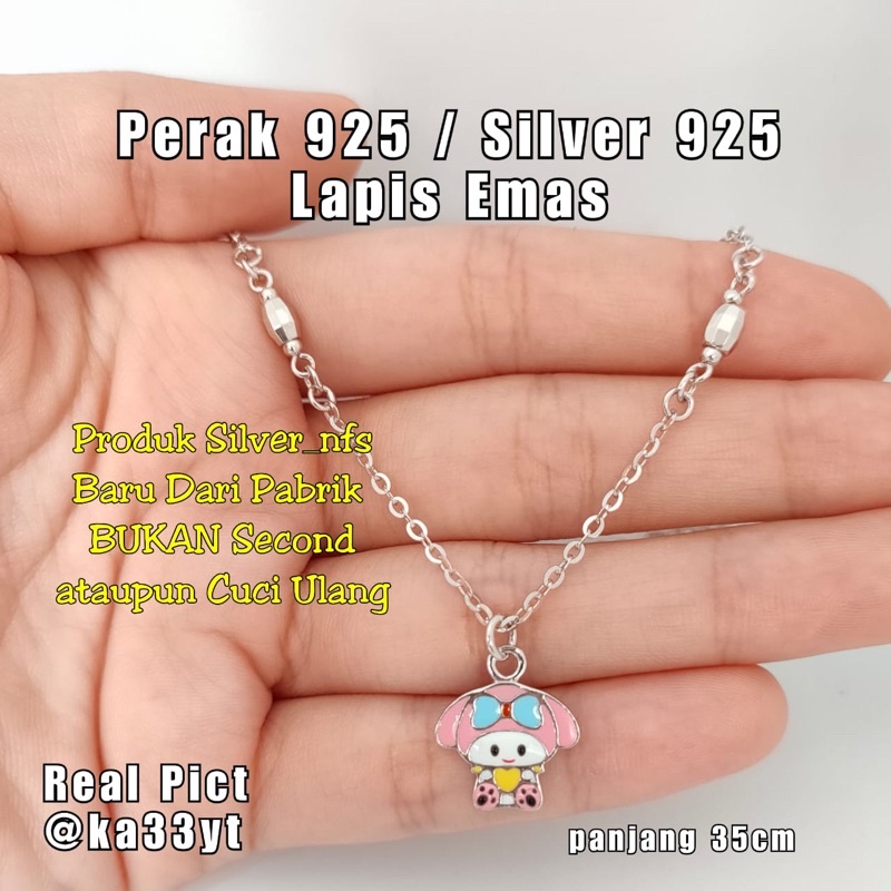 Kalung Anak Anak Perak Asli Sterling Silver 925 Lapis Emas Putih Awet Anti Karat Original Ada Surat 