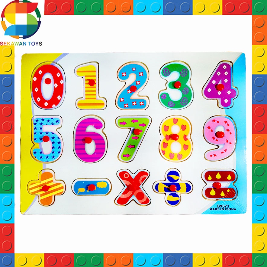 Puzzle Kayu Angka Lengkap/ Mainan Edukasi Puzzle Kayu Angka