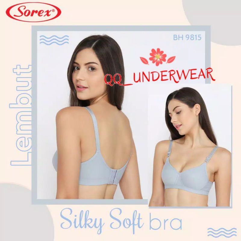 Bra Sorex 9815 Tanpa Kawat Busa Tipis Cup Sedang Size 34-40 Kait 3/ Silky Soft Bra 9815 / Bh Sorex 9815 / Bra Sorex 9815