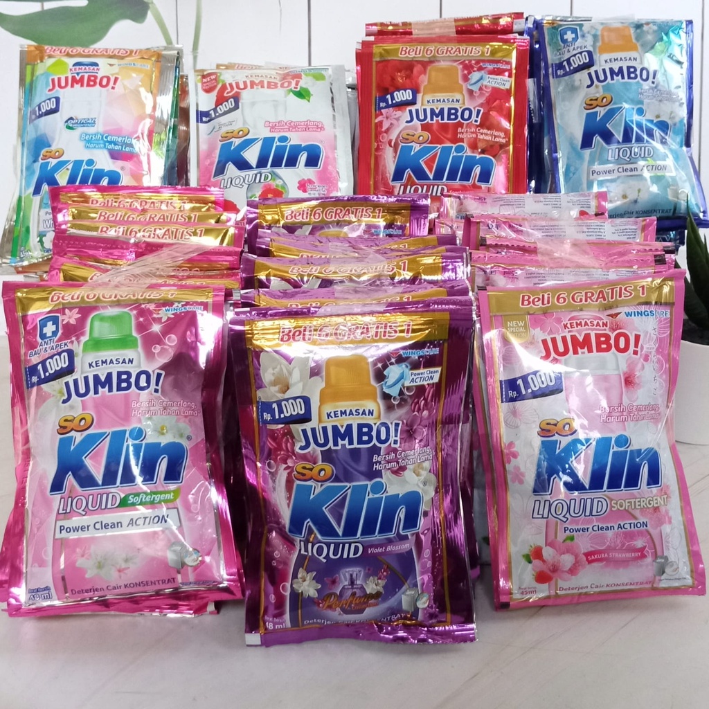 So klin Liquid Detergent Jumbo Renceng 12 Sachet + 1 Sachet