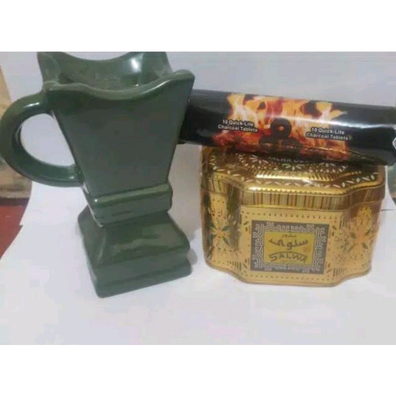 PAKET BUHUR BAKHOR BUKHUR SALWA TEMPAT BAKARAN BUKHUR PLUS ARANG MEGIC