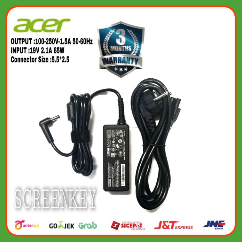 Adaptor Charger Casan Laptop Original Acer Aspire 14 Z1401 Z1402 19V 2.1A 65W