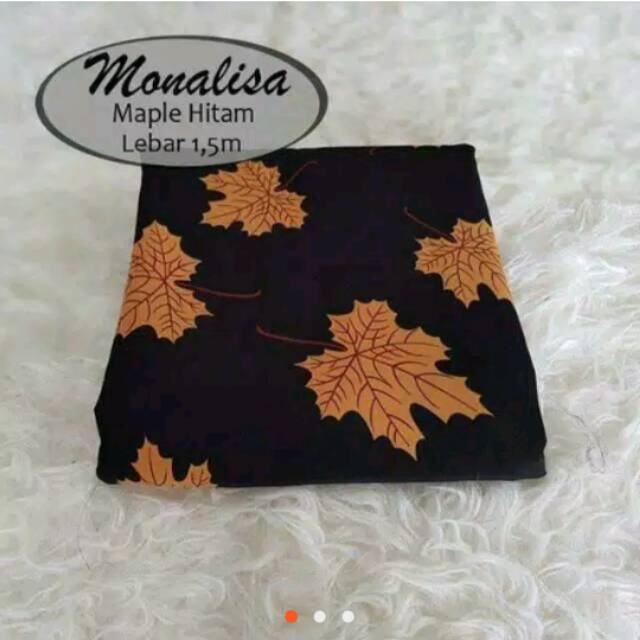 KAIN MONALISA MAPLE HITAM (HARGA PER 0,5 METER)