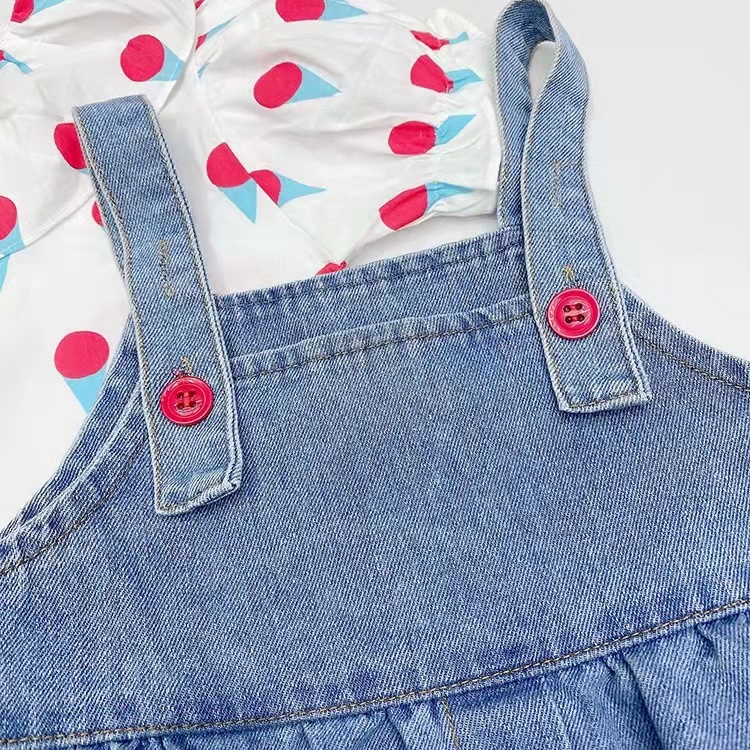 Setelan overall anak perempuan import 1th-4th/Dress Overall Jeans Anak Perempuan Import