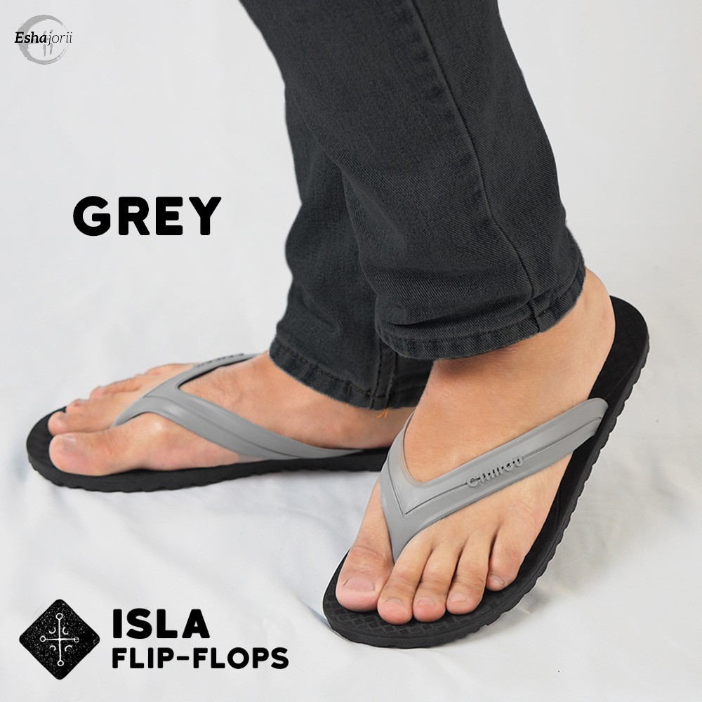 Sandal Jepit Pria Full Karet Eshajorii Sendal Flipflop Laki Laki Anti Slip Tahan Air - CAMOU BALI