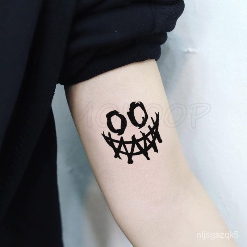 Tattoo Sticker Smile Face Anime Graffiti Geometric Element Body Art Makeup Waterproof Temporary Wome