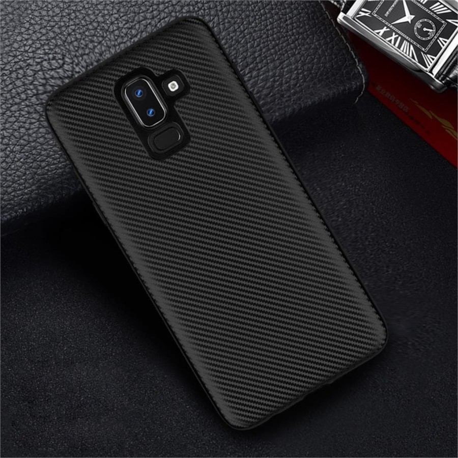 SAMSUNG J8/SAMSUNG A6+/A6 PLUS CASE SOFTCASE FULL SLIM FIT FULL CARBON CASE BLACK KARBON