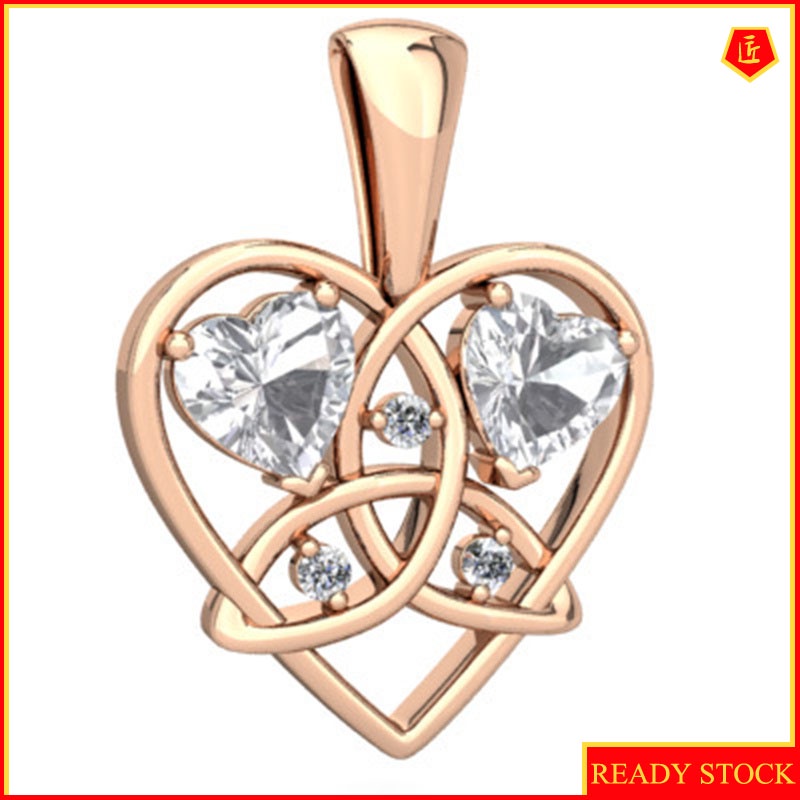 [Ready Stock]European and American Christian Jesus Father Son Holy Spirit Trinity Love Heart-Shaped Pendant