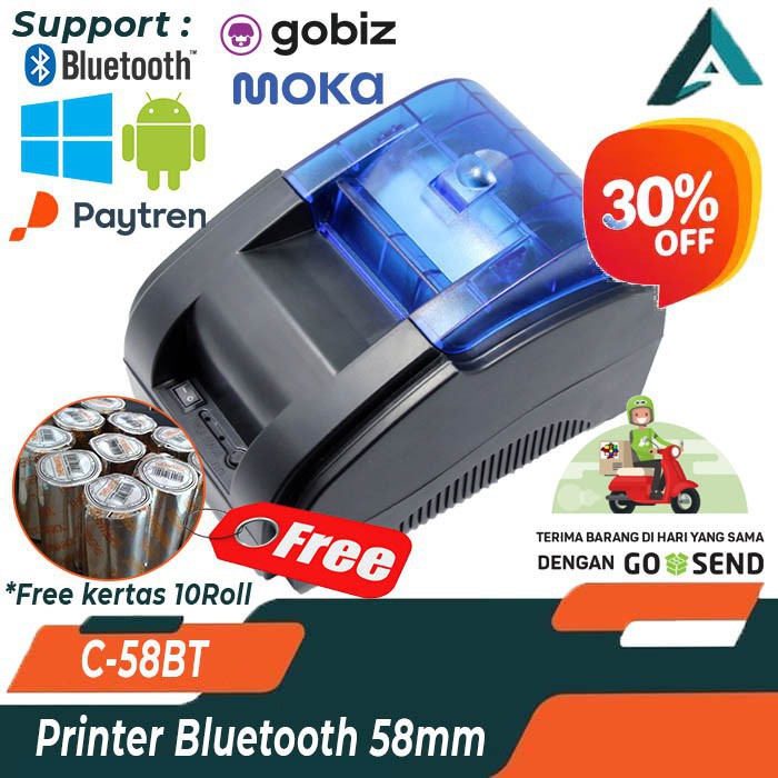 

PRINTER BLUETOOTH ORPB-90 SUPPORT PPOB KASIR ANDROID IOS PRJ-58D 58MM KERTAS STRUK THERMAL