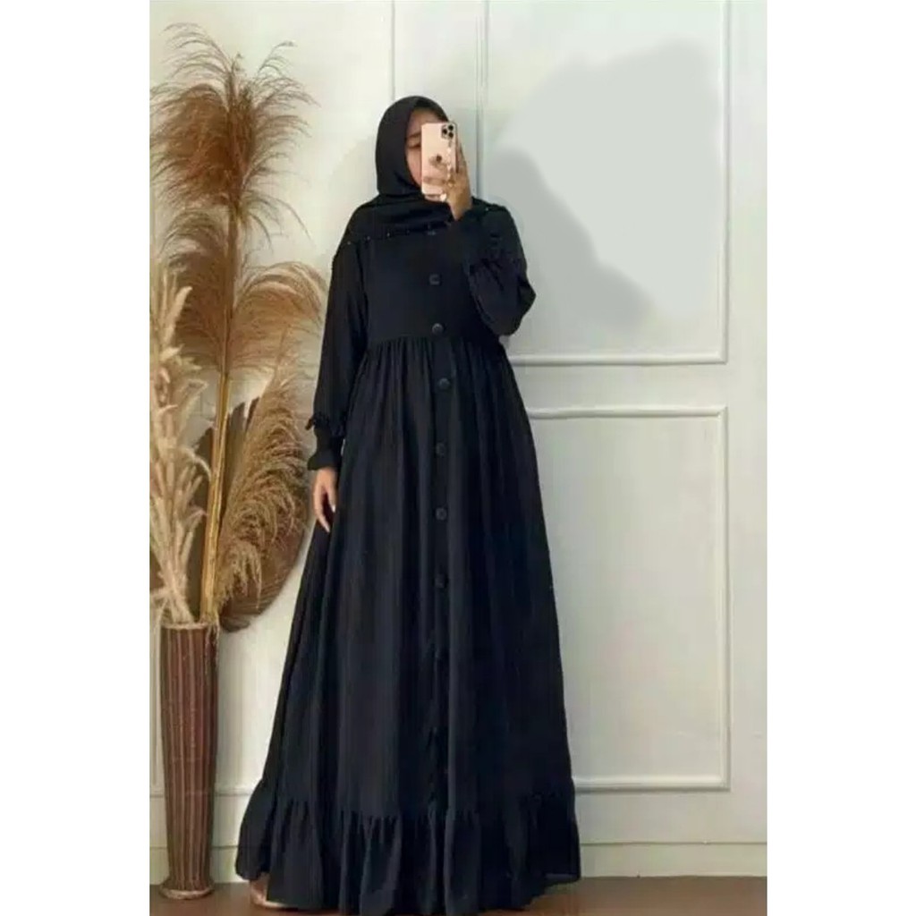 Plain Dress / Size M L XL XXL Maxi Dress Bisa COD Gamis Jumbo  Busui Wanita AL-1