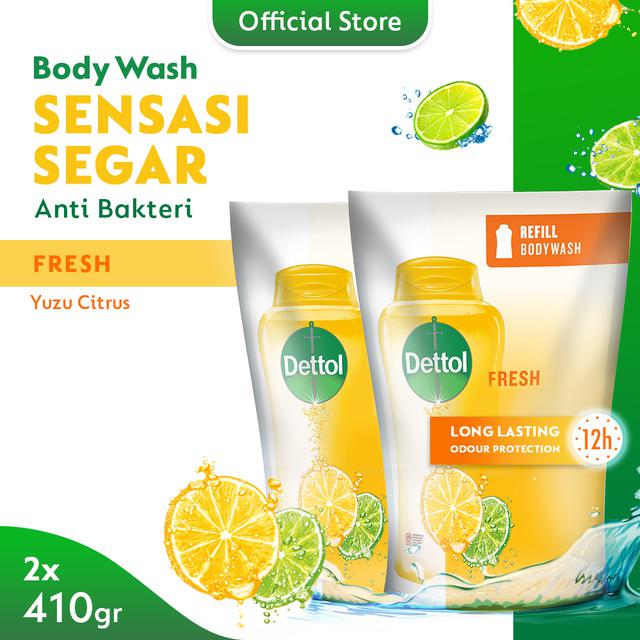 Dettol Sabun Mandi Cair Anti Bakteri Fresh 410 gr Refill