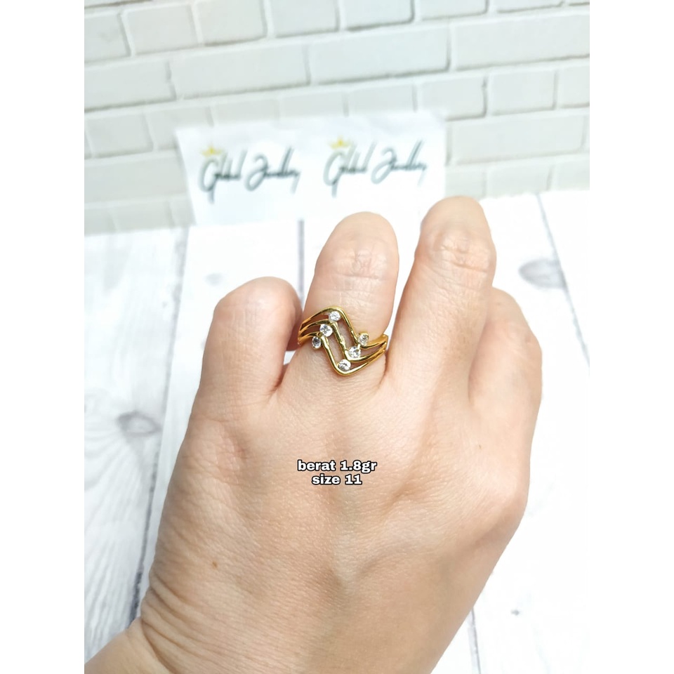 CINCIN GELOMBANG MATA GOLD PERAK ASLI S925 GLOBAL JEWELLERY CK050