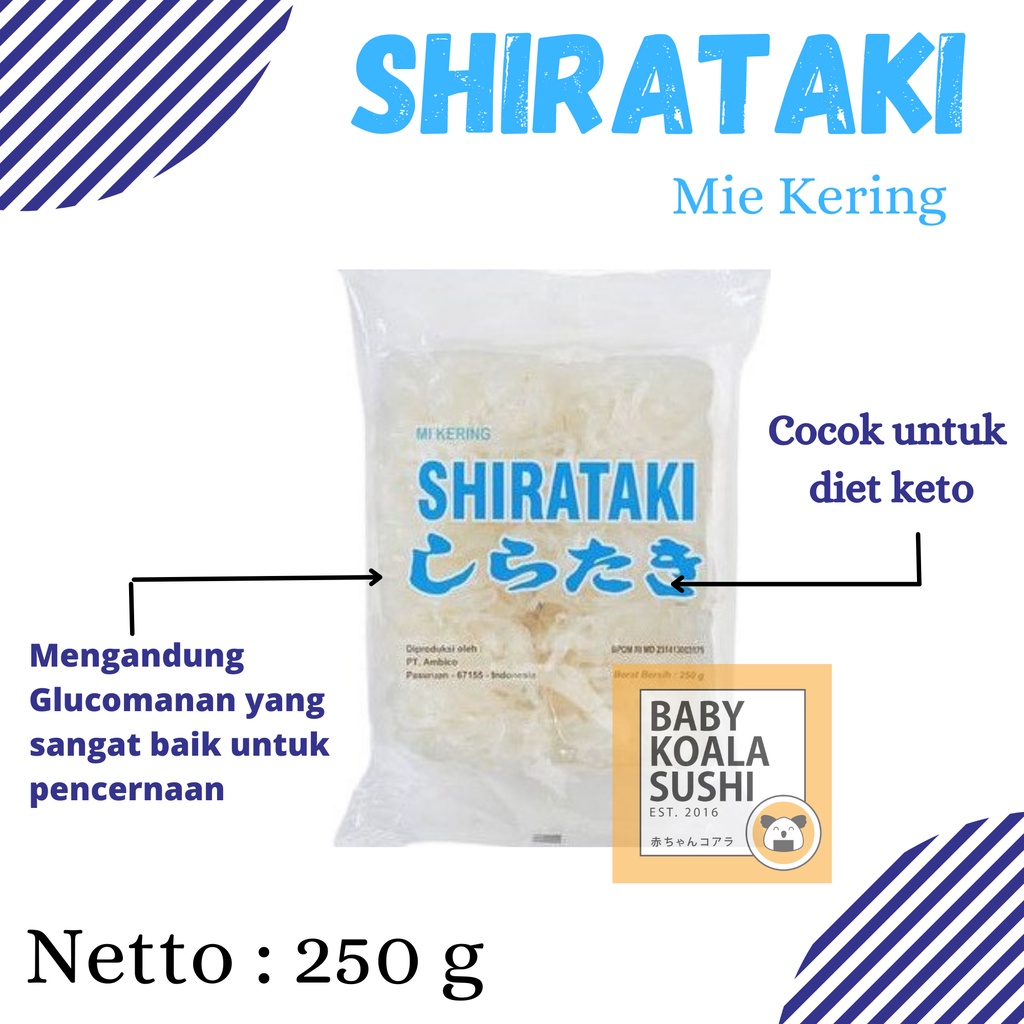 AMBICO Shirataki Mie Keto Kering 250 g │ Sirataki Dry Noodle Export Quality