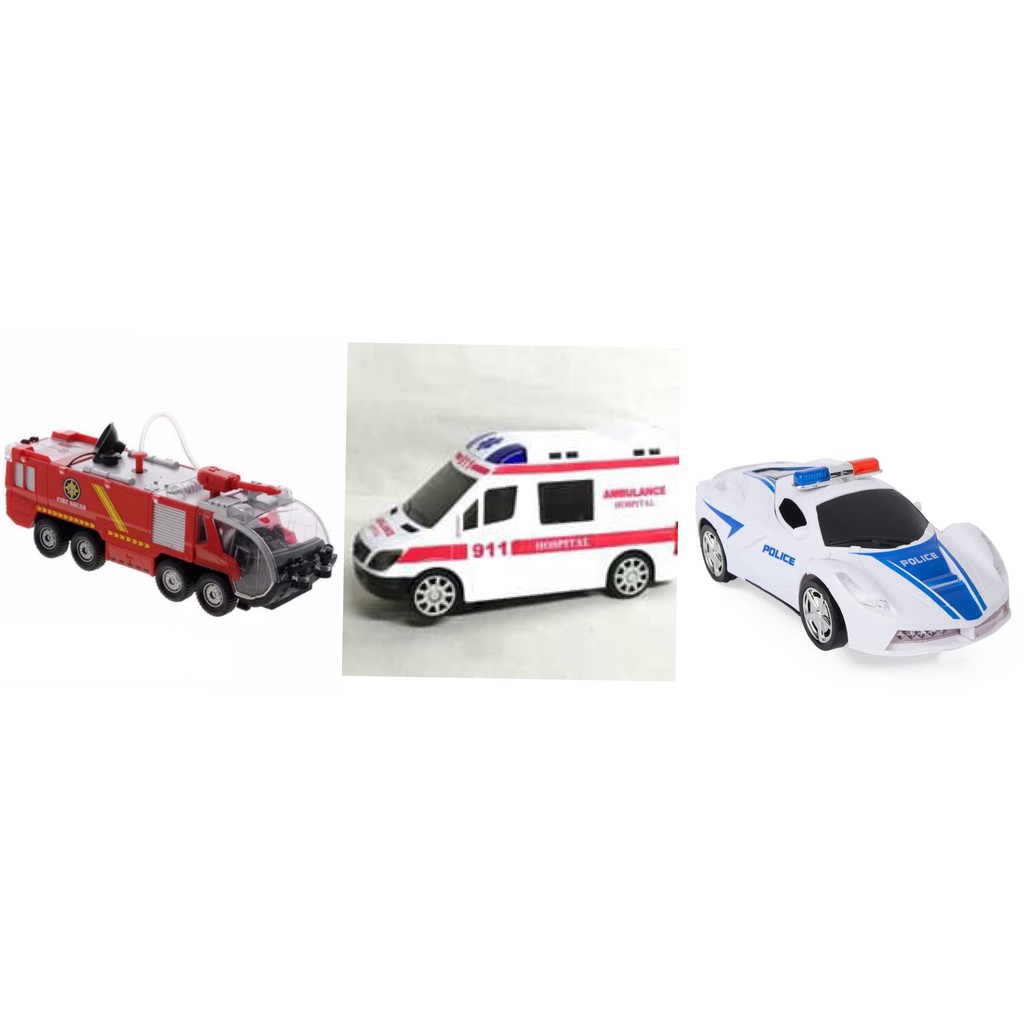 Mainan Mobil Pemadam Kebakaran Ambulan Polisi Beneran Keluar Air Firemen Fire Squad Shopee Indonesia