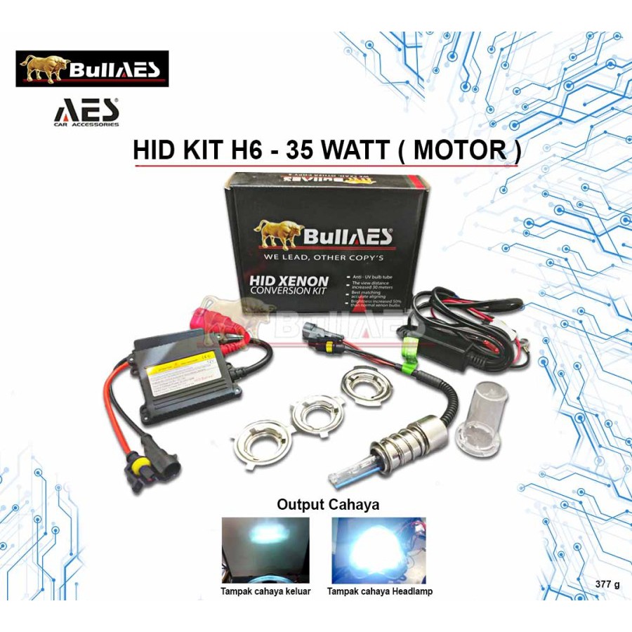 LAMPU HID KIT H6 MOTOR - 6000K