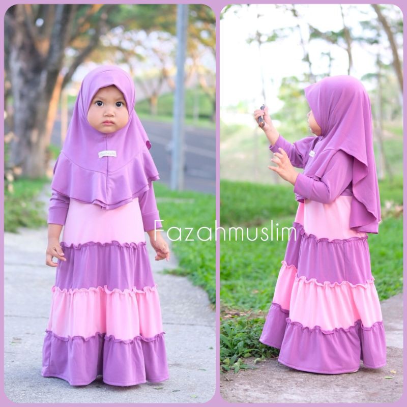 Gamis Anak Bayi/ baju muslim bayi perempuan bahan jersey premium stella