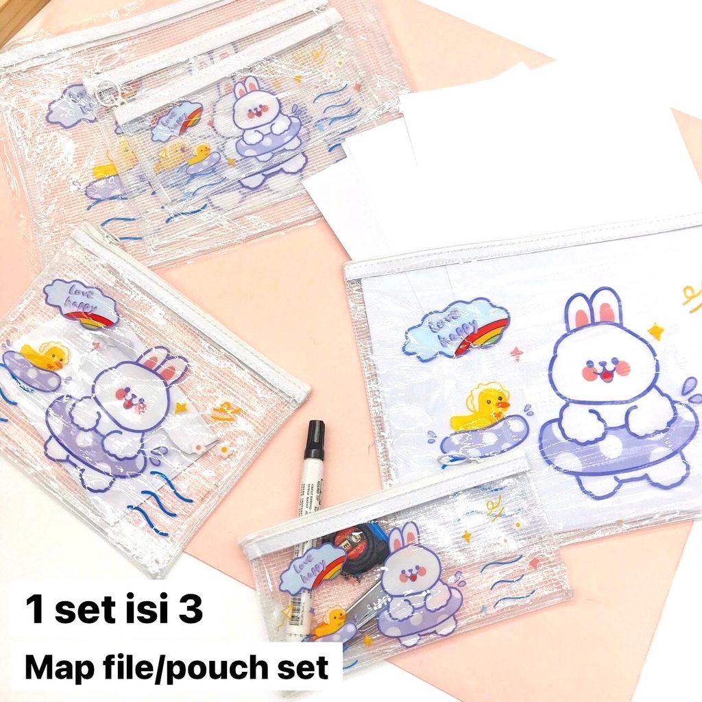 pouch set 3 mika map file set rabbit pouch dompet map set 3 mika rabbit mapfile