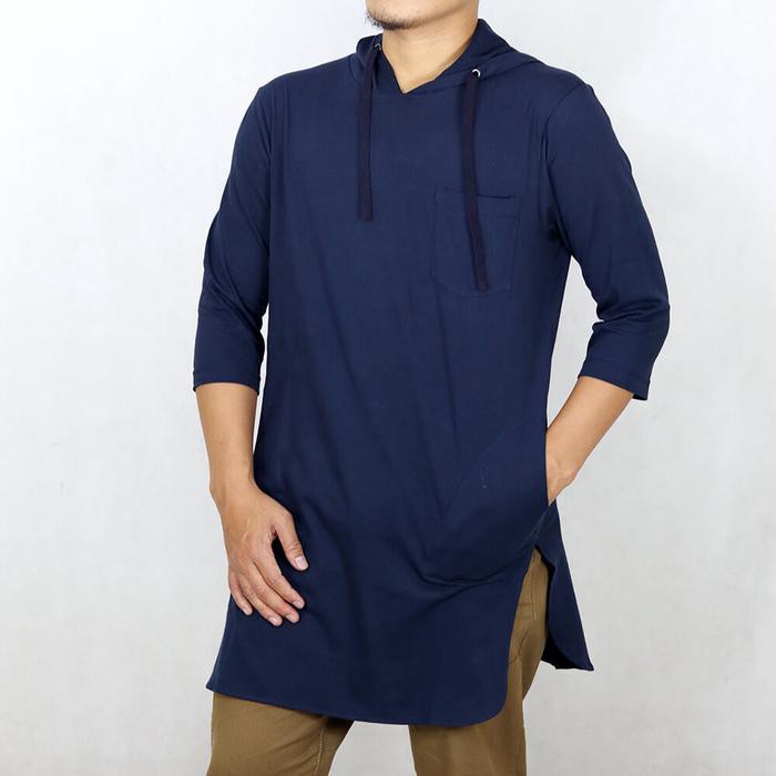 kaos kurta premium baju koko pria navy