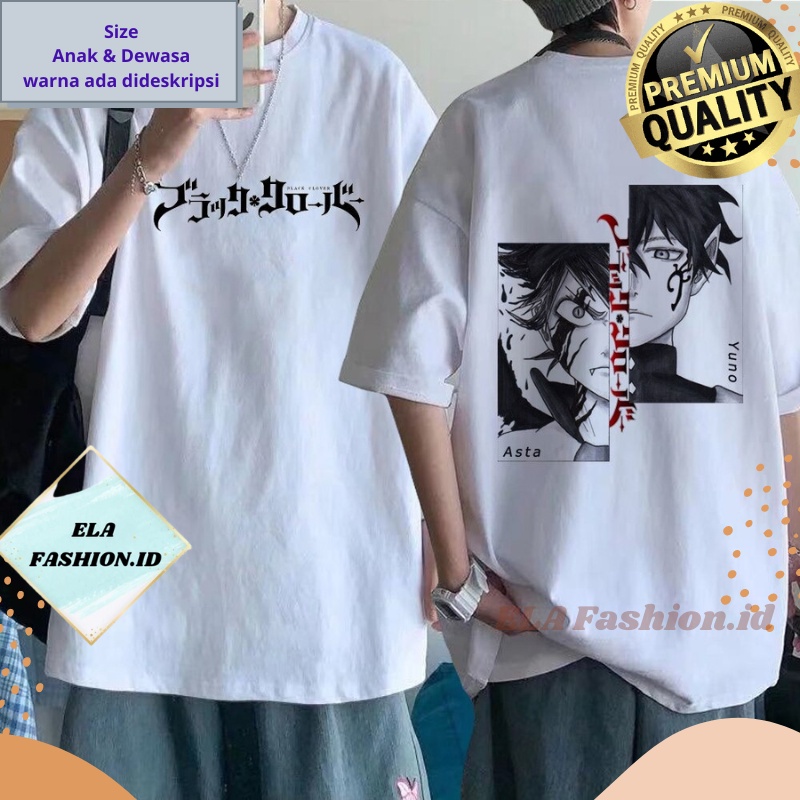 Kaos Black Clover  | Baju Kaos Anime Black Clover Asta Nero Yuno Kawaii Japan