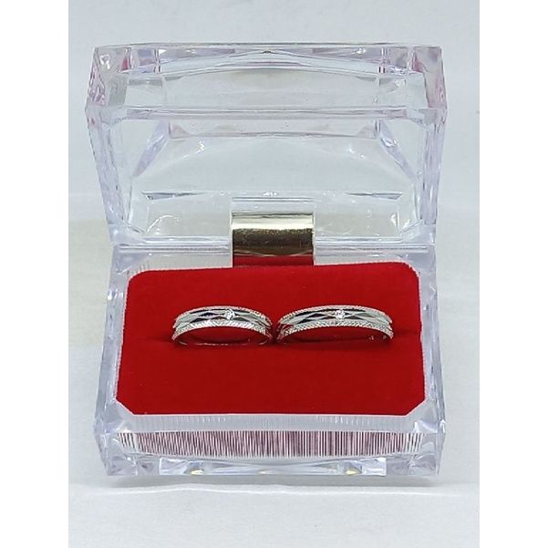 Cincin ring couple silver 925 import / perhiasan perak 925 berlapis emas