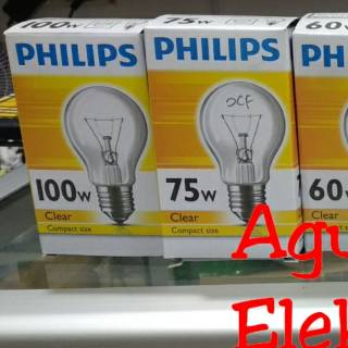 Jual Lampu bohlam Original Philips Clear kuning 100 watt | Shopee Indonesia
