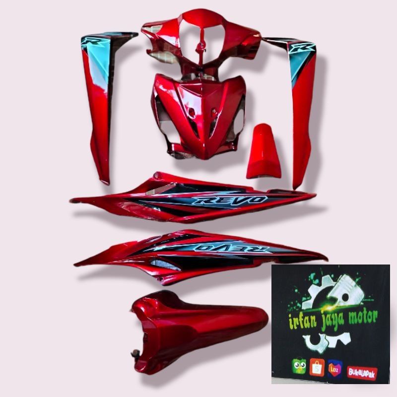 Cover body full halus Honda Revo lama merah