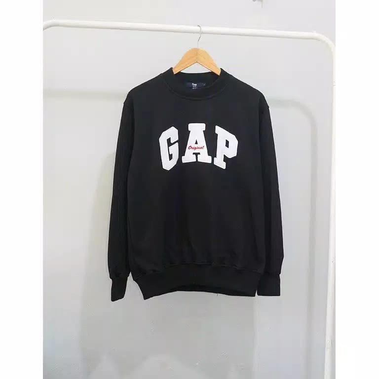 Crewneck GAP  Hitam teks full bordir,full tag casualan