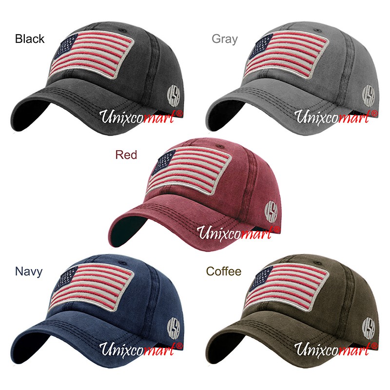 Topi Baseball AMERICA FLAG Hat Cap Casual Sport Distro Vintage Pria Wanita Dewasa