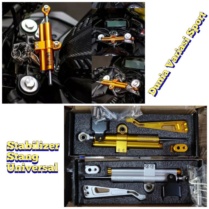 Stabilizer Stang Steering Dumper + Braket Universal R15,Cbr150r,Vixion,Ninja 150/250 &amp; Motor Laen nya