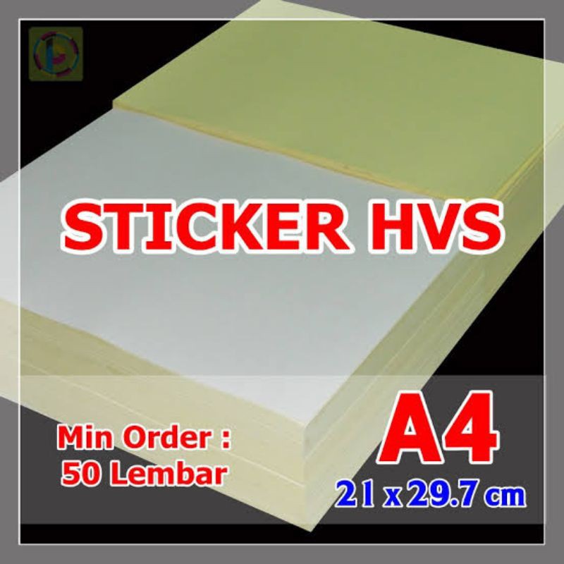 Stiker Kertas HVS A4 | Sticker Label Packing Peking ⁸Print Undangan | Folio Doff Relis Kuning |