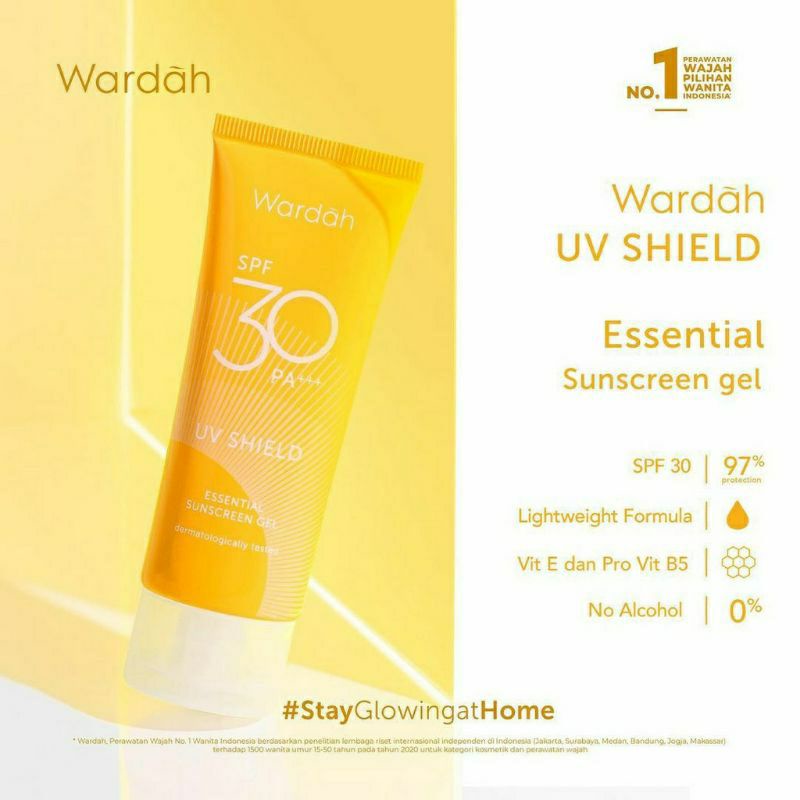 Wardah UV Shield Essential Sunscreen Gel SPF 30 New Blister