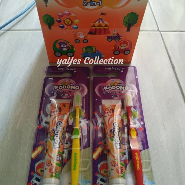 pasta sikat gigi anak 2 in 1 toothpaste tooth paste kodomo for kids kid rasa buah soft lembut hadiah