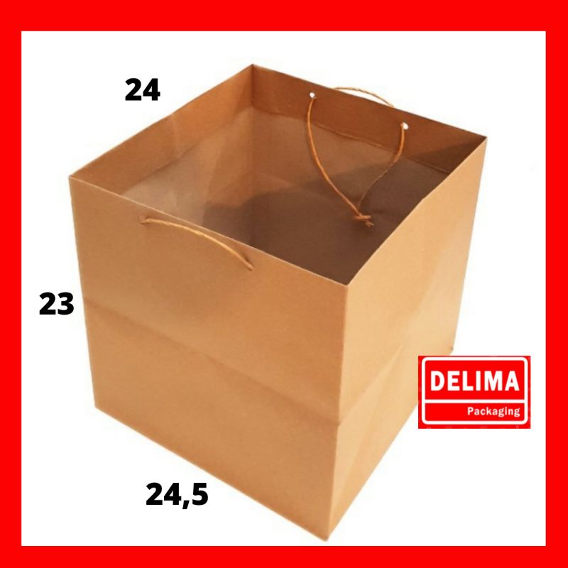 

10 Pcs Paperbag Coklat Polos Untuk Box 22 dan 24
