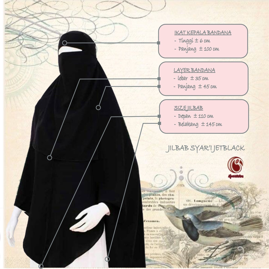 Jilbab Syari JetBlack