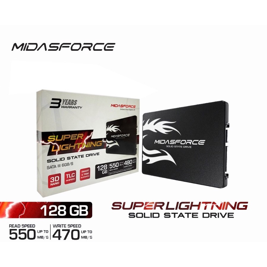 SSD Solid State Drive Midasforce 128GB SATA3 6GB/S 2,5&quot;