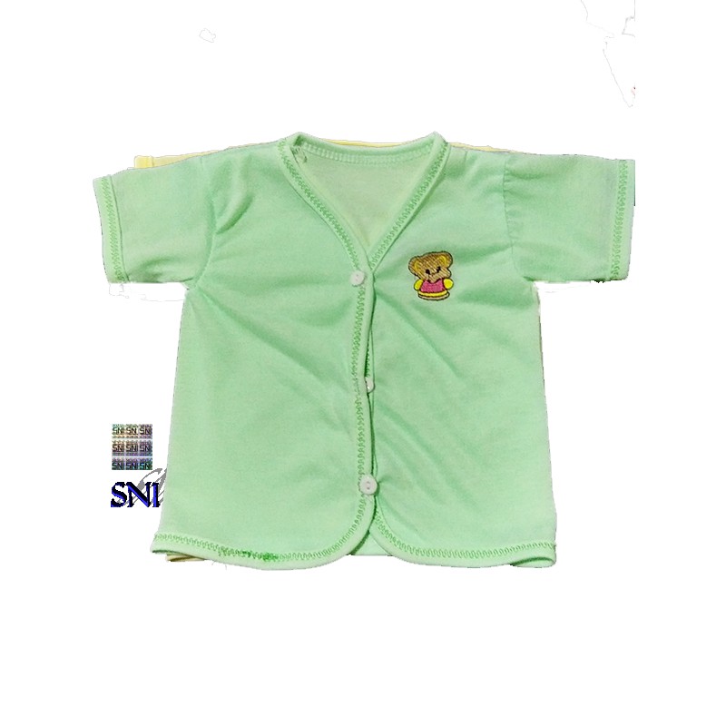 Baju bayi pendek bordir (1 lsn) 4 warna untuk usia ± 0- 6 bulan