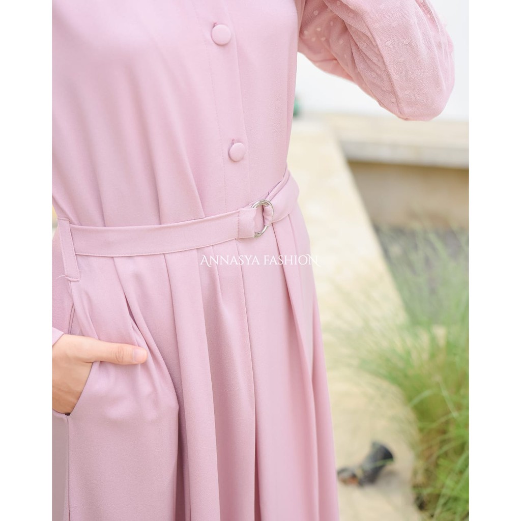 GAMIS  HAIFFA DAIFFA original annasya  ITYCREPE Outfit Muslim kuliah Hangout Terbaru CASUAL kerja trendy pastel