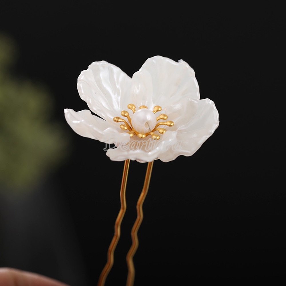 New Style Antique Headgear White Camellia Costume Hairpin