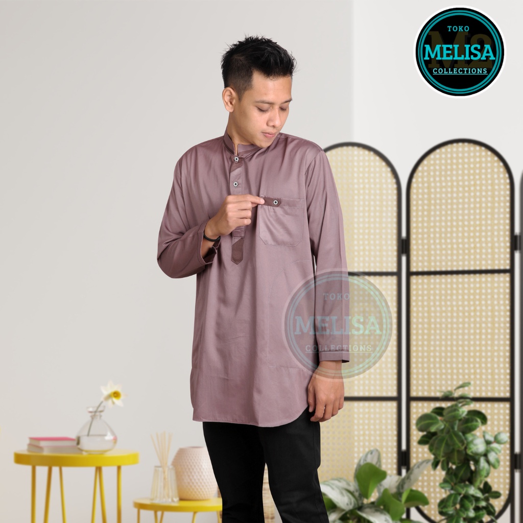 Baju Koko Kurta Lengan Panjang Baju Koko Fashion Muslim Pria Dewasa Terbaru Bahan Katun Tesla Premium / Baju Koko Pakaian Muslim Pria