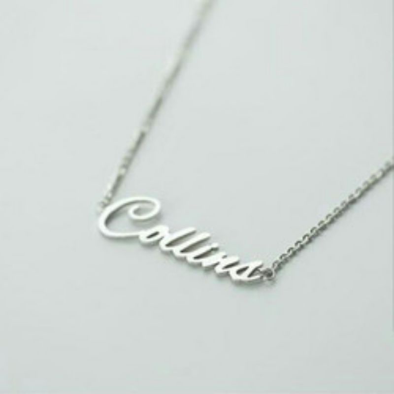 kalung nama dewasa emas putih kadar rendah 5 gram