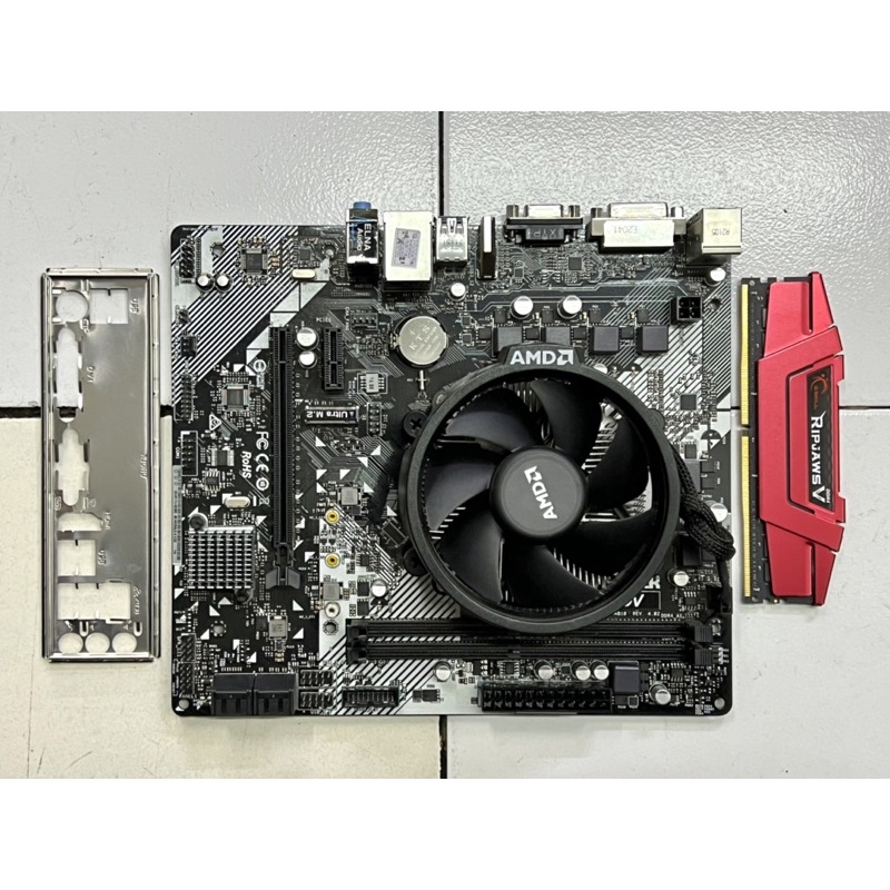 Paket Mainboard AMD Asrock A320M-HDV Socket AM4 DDR4 /Proc Ryzen 3 3200G /RAM 8GB Second
